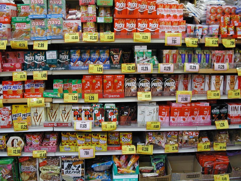 المنتجات والحلويات والمواد الغذائية