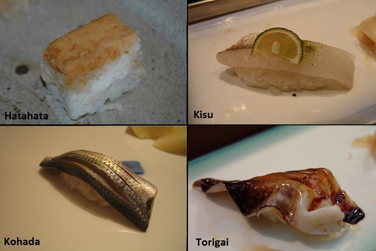 Types of sushi, urumaki, hossomaki and nigiri, urumaki