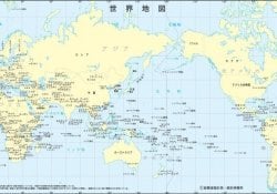 일본어로 된 국가명 - 세계 지도