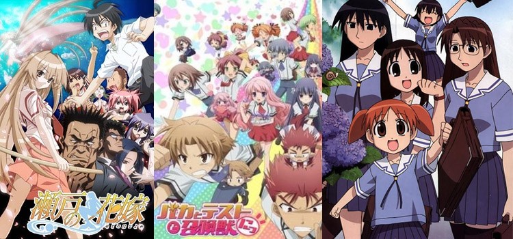 Animes de comédia nonsense + danshi koukousei no nichijou