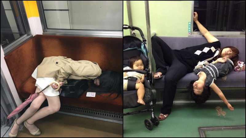 居眠り-公共の場所での日本人の昼寝