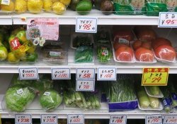 Prices of fruits and vegetables in the Japanese market