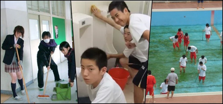 Cleaning, schools, students, japan