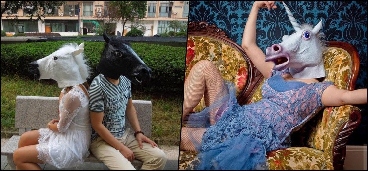 Masker kepala kuda - bagaimana itu menjadi viral?