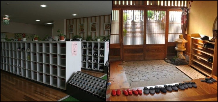 Genkan - hall de entrada onde os japoneses tiram os sapatos