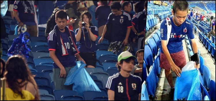 Los aficionados al fútbol japoneses son un ejemplo para Brasil