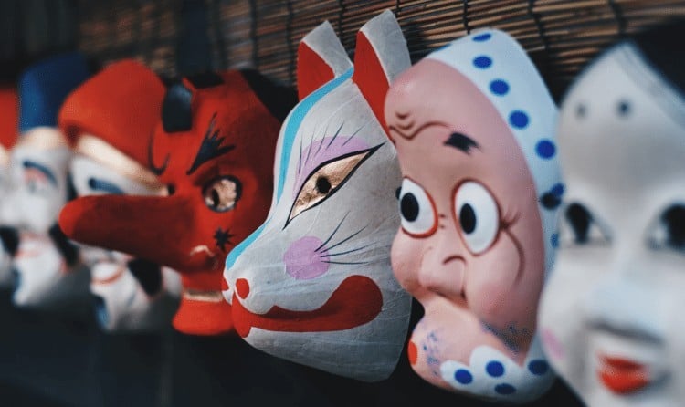 As famosas máscaras japonesas