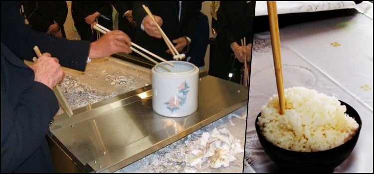 Japan social taboos - chopsticks in food