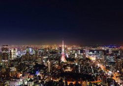 Nuit du quartier de Tokyo