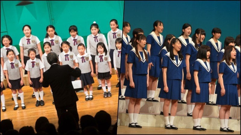 Orchester und Korallen in japanischen Schulen