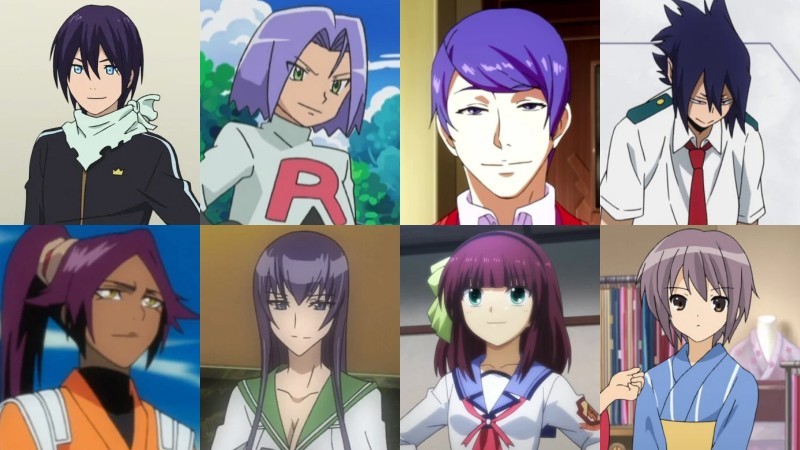 Significado de los colores de cabello en el anime - púrpura