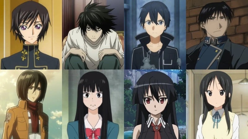 Meaning of hair colors in anime - black