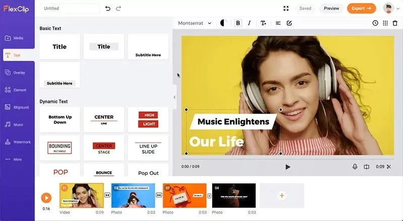 FlexClip – Editor de Vídeos Online