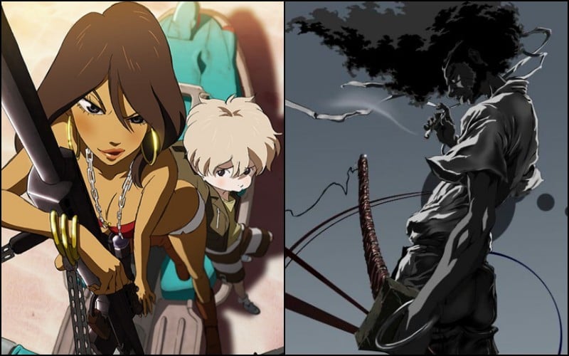 - schwarze Anime-Charaktere - weiblich und männlich