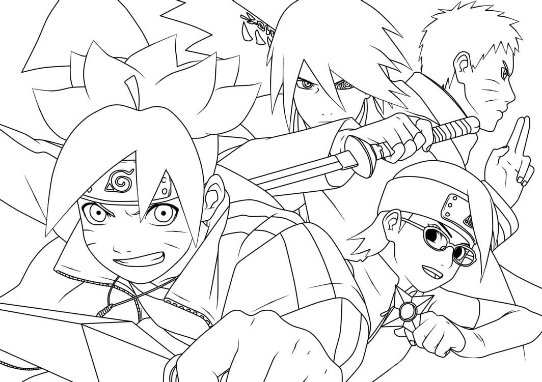 - naruto and boruto drawings to download, print and color