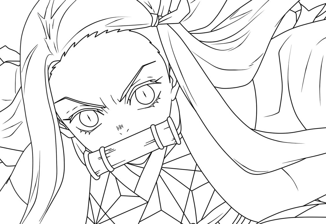 Feliz Nezuko para colorir