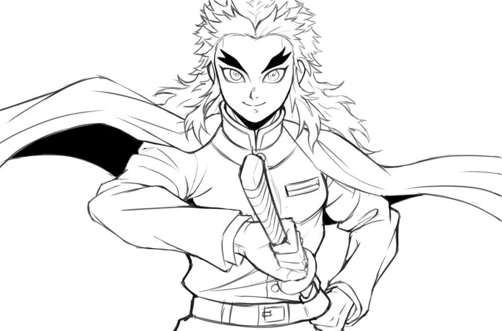 Rengoku  Páginas para colorir, Desenho de personagens, Desenhos bonitos