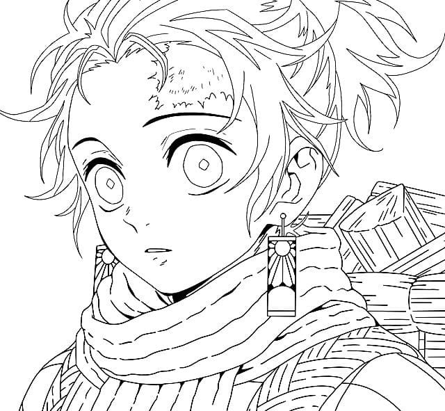 como colorir desenho de anime [ tanjiro kamado ✍️]-(kimetsu no