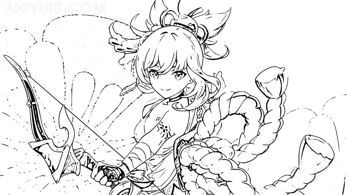 genshin impact coloring pages to color, download and print