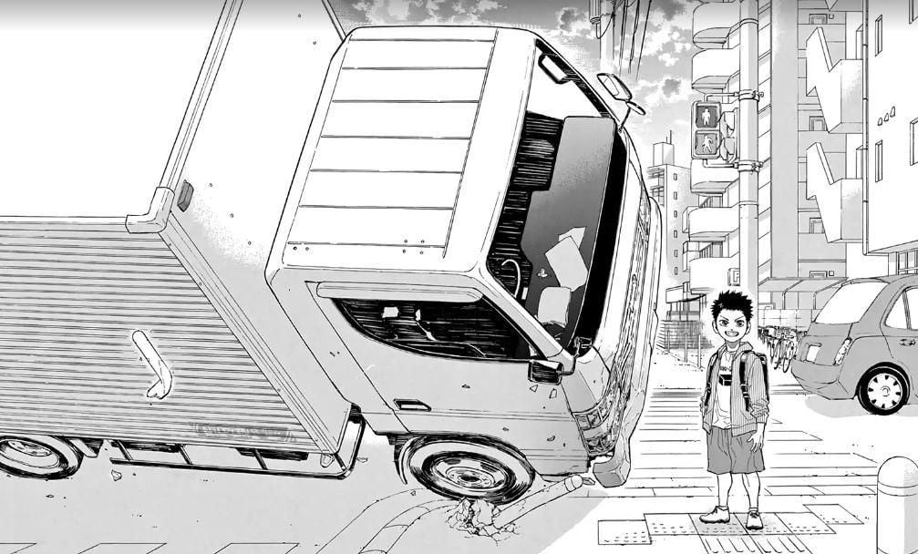 ตัวการ์ตูนอนิเมะฆ่าโดยรถบรรทุกคุง