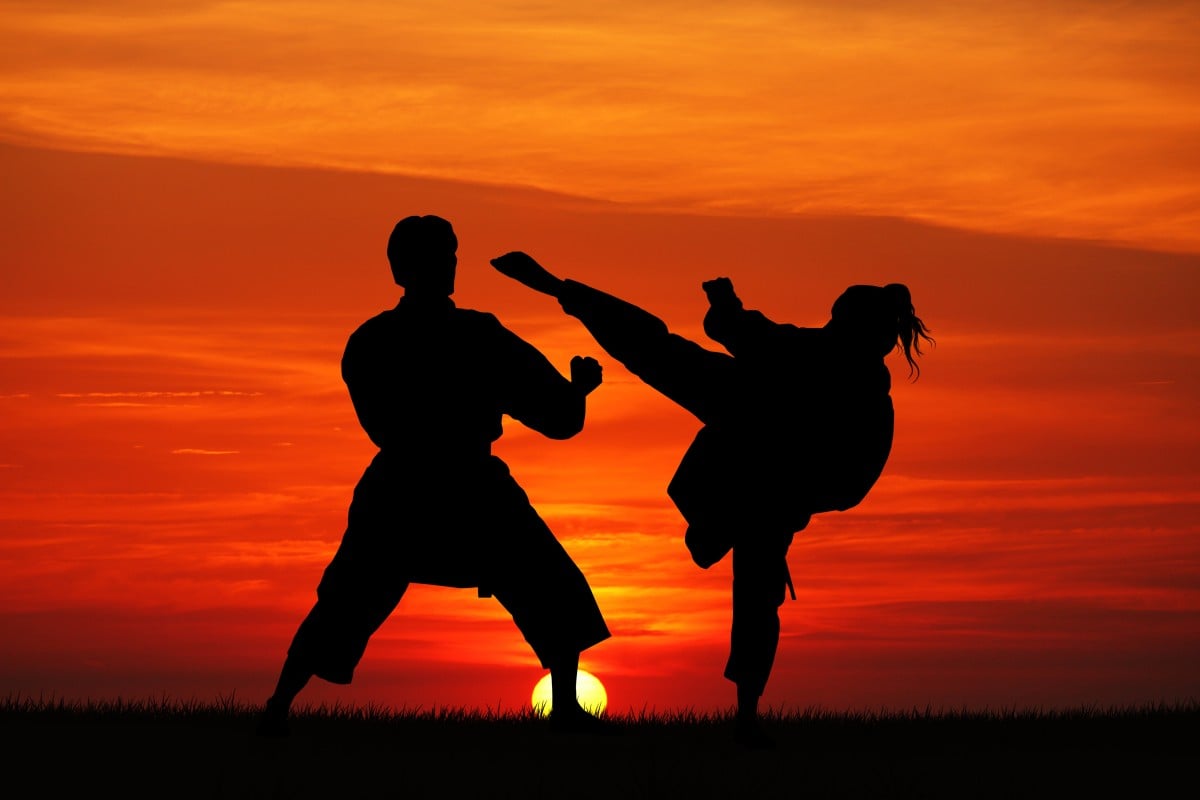 Karate at sunset