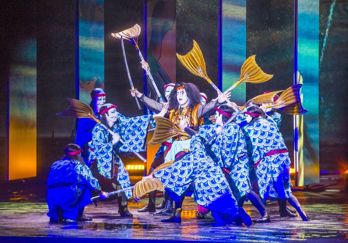 Espectáculo de kabuki en las fuentes del bellagio