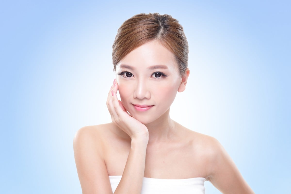 Attractive skin care woman face