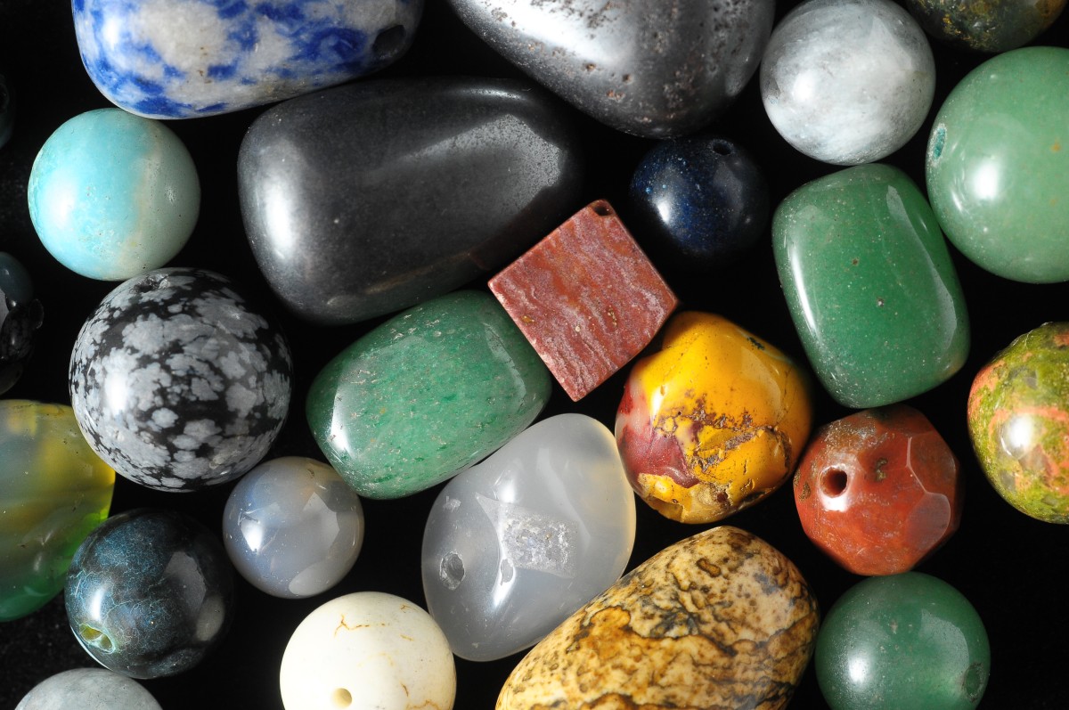 Colored semi precious stones