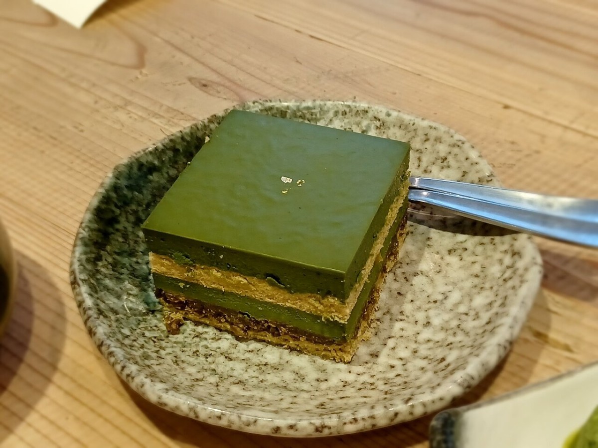 Matcha green tea tofu cheesecake