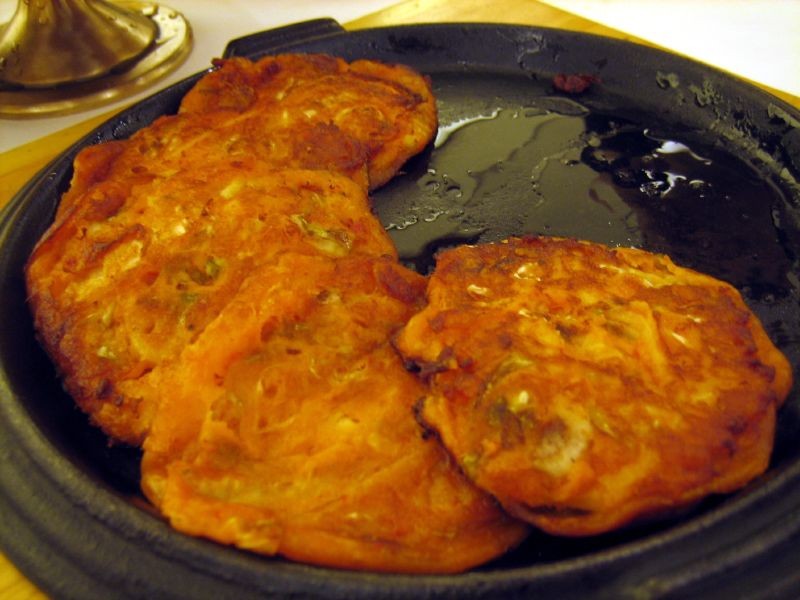 Panquecas picantes chijimi coreanas