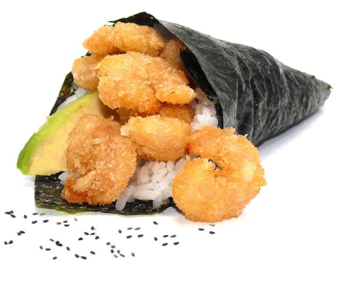 Onigiri shrimp tempura (Tenmusu)