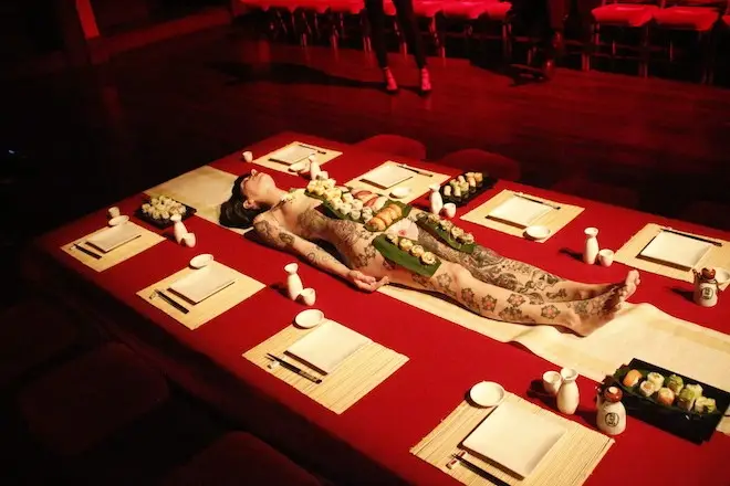 Nyotaimori - sushi on a woman's body