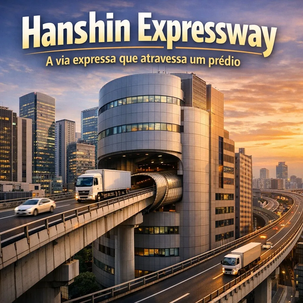Hanshin Expressway - A via expressa que atravessa um prédio